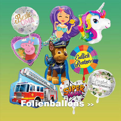 Folienballons, Motiveballon, Luftballons, Ballongeschenke, Herzballons, Geschenkballons online bestellen