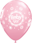 Preview: Latexballon mit Aufschrift Baby Girl rosa