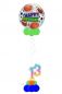 Preview: Folienballon Happy Birthday Sport Bälle mit 2 Foliezahlen und Ballonfuß