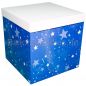 Mobile Preview: Überraschungsbox Blau/Weiß mit Sternen 60x60x60cm (verpackt)