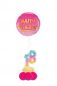 Mobile Preview: Folienballon Happy Birthday Gold pink mit 2 Foliezahlen und Ballonfuß