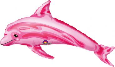 Folienballon luftgefüllt Delfin pink