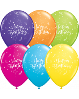 Latexballon bunt Happy Birthday