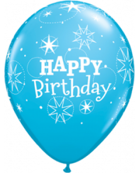 Latexballon blau Happy Birthday