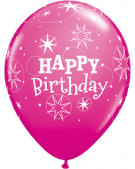 Latexballon magenta Happy Birthday
