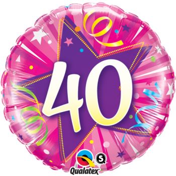 Folienballon Alter 40 pink