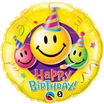 XXL Folienballon - Happy Birthday Smile (heliumgefüllt)