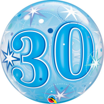 Bubble Ballon blau Alter 30