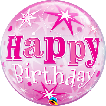 Bubble Ballon Happy Birthday Pink