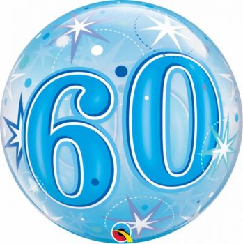 Bubble Ballon blau Alter 60