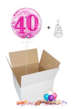 Ballongruß per Post 40. Geburtstag pink