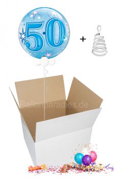 Ballongruß per Post 50. Geburtstag blau