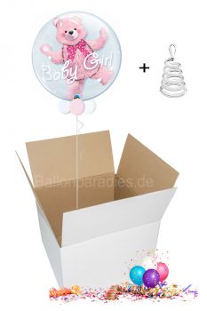 Ballongruß per Post Teddy im Ballon rosa