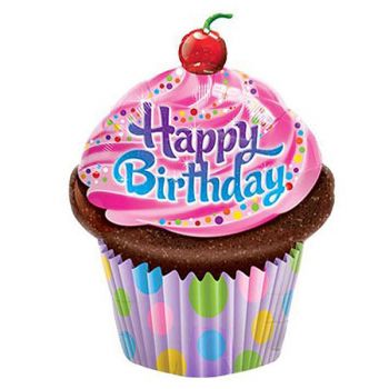XXL Folienballon - Birthday Cupcake (heliumgefüllt)
