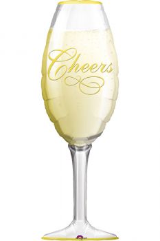 Folienballon Champagner Glas Cheers