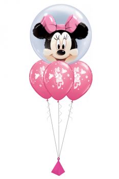 Ballonstrauß Doppel Bubble Minnie Maus