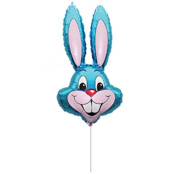 Folienballon luftgefüllt Hase blau