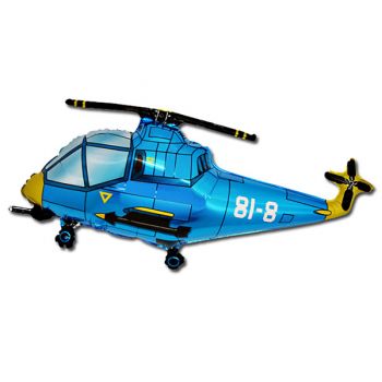 Folienballon Hubschrauber blau