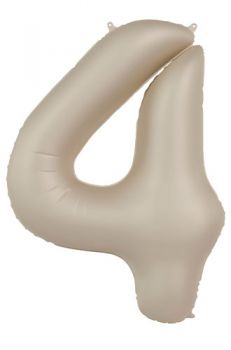 Folienballon Zahl 4 - Creamy Latte - Ultra Matt