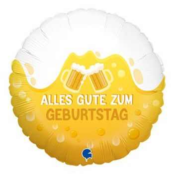 Folienballon rund Alles Gute zum Geburtstag Prost Bier