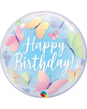 Bubble Ballon Schmetterlinge Happy Birthday