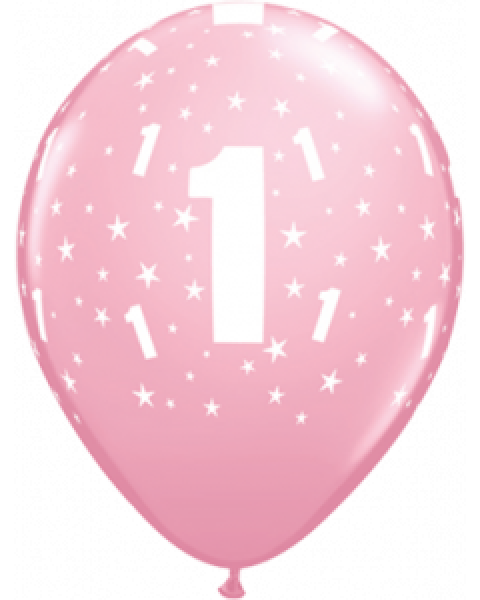 Latexballon rosa Zahl 1