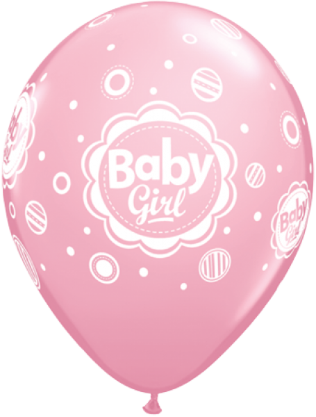 Latexballon mit Aufschrift Baby Girl rosa