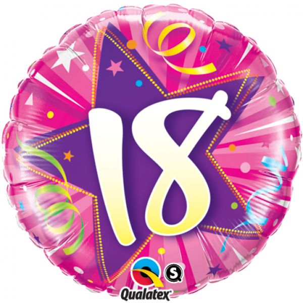 Folienballon Alter 18 pink