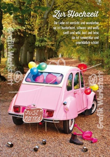 Glückwunschkarte mit Spruch zur Hochzeit