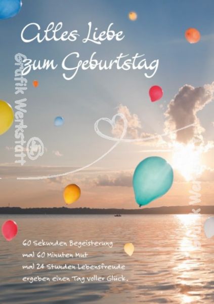 Glückwunschkarte mit Spruch zum Geburtstag