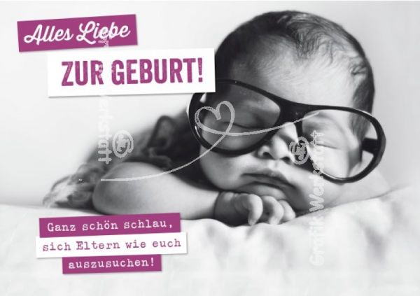 Glückwunschkarte zAlle Liebe zur Geburt