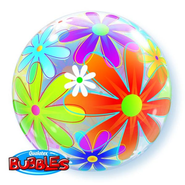 Bubble Ballon mit Blumen