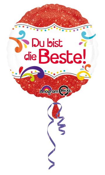 Folienballon rund Du bist die Beste