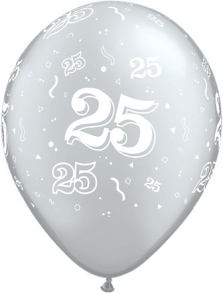 Latexballon silber 25 Silberhochzeit