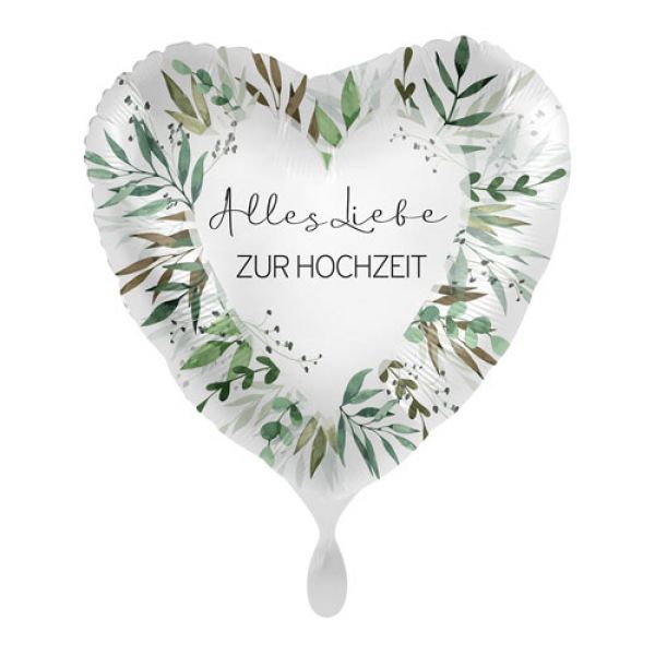 Folienballon Alles Liebe ZUR HOCHZEIT naturgrün