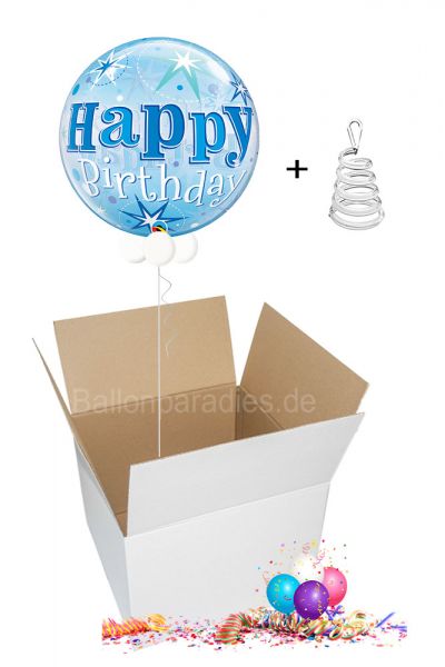 Ballongruß per Post Happy Birthday blau