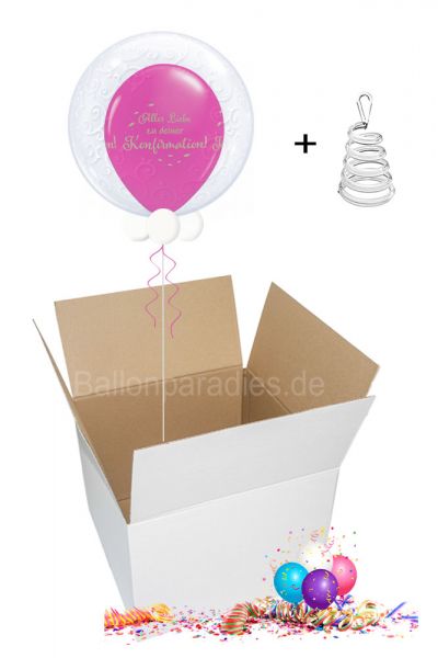 Ballongruß per Post Alles Liebe zu Deiner Konfirmation pink
