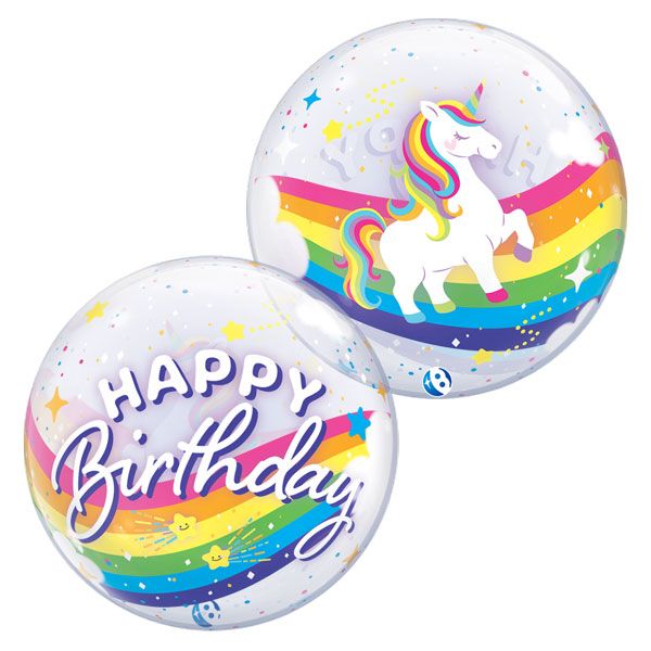 Bubble-Ballon Birthday Rainbow Unicorn