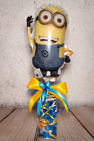 Geschenkdose mit Glitzerkonfetti Happy Birthday Minion