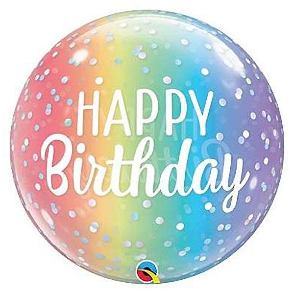 Bubble Ballon Happy Birthday Ombre