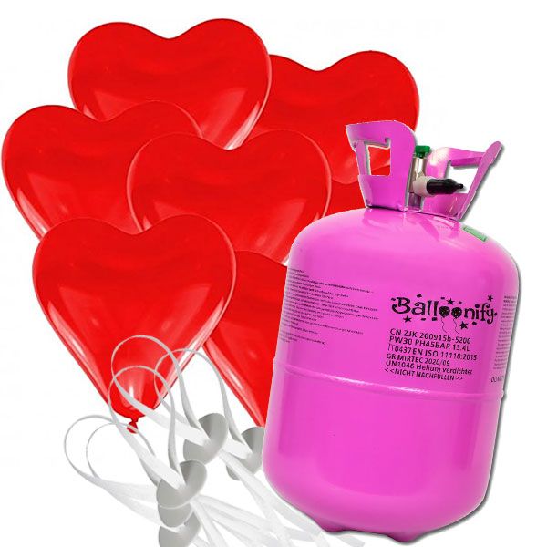 Set-Helium-30-Herzluftballons-Rot-Schnellverschluesse