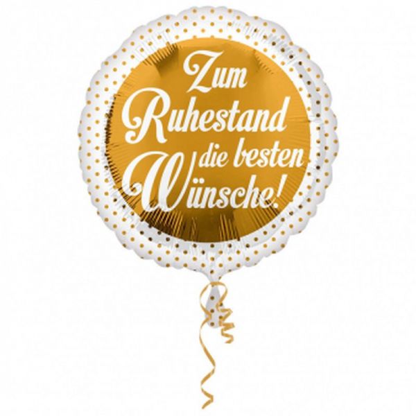 Folienballon mit Aufschrift Zum Ruhestand die besten Wünsche