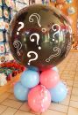 Explodierender Ballon zur Geschlechtsbekanntgabe Junge oder Mädchen heliumgefüllt