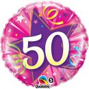 Folienballon Alter 50 pink