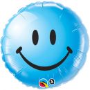 Folienballon rund Smily blau
