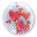 Doppel Bubble Ballon Rote Herzen