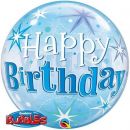 Bubble Ballon Happy Birthday blau