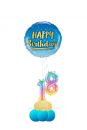 Folienballon rund Happy Birthday gold blau