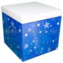Überraschungsbox Blau/Weiß mit Sternen 60x60x60cm (verpackt)